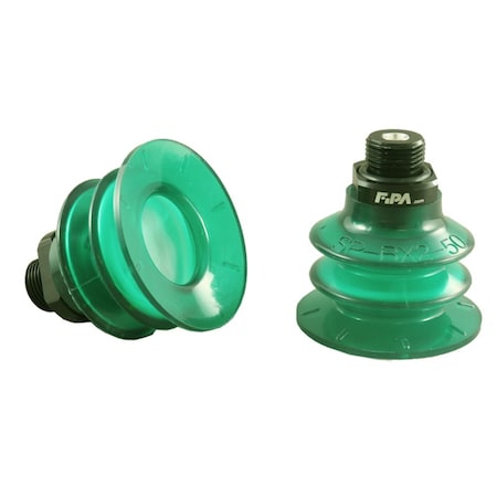 Fipa Bellows vacuum cup diam. 53 mm, Monoflex  green 50 Degrees, fitting G3/8-male 20.053.153.22-FI